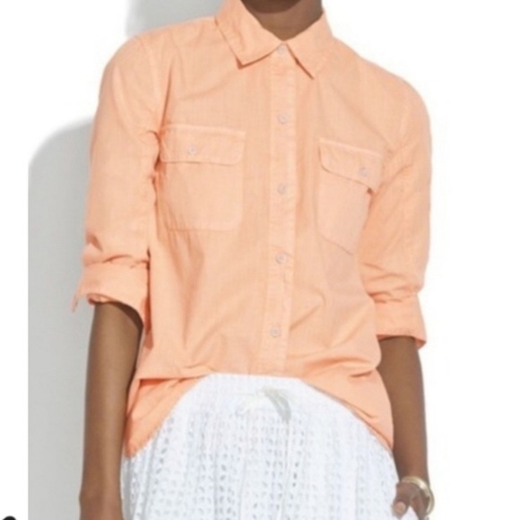 Madewell Tops - Nwot Madewell peach button down shirt. Size XS